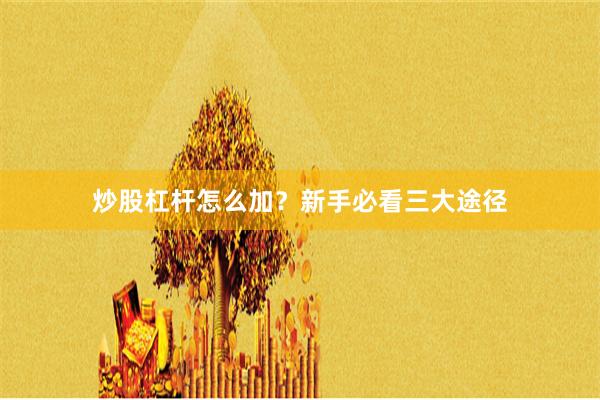 炒股杠杆怎么加？新手必看三大途径
